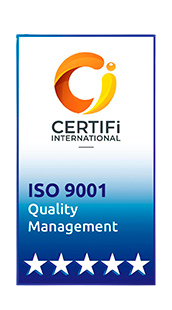 ISO 9001 certification badge — ISO 9001:2015